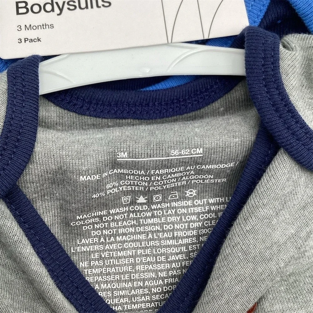 Nike Baby Bodysuits‎ 3-Pack Unisex 3M Midnight Navy Gray Just Do It Swoosh